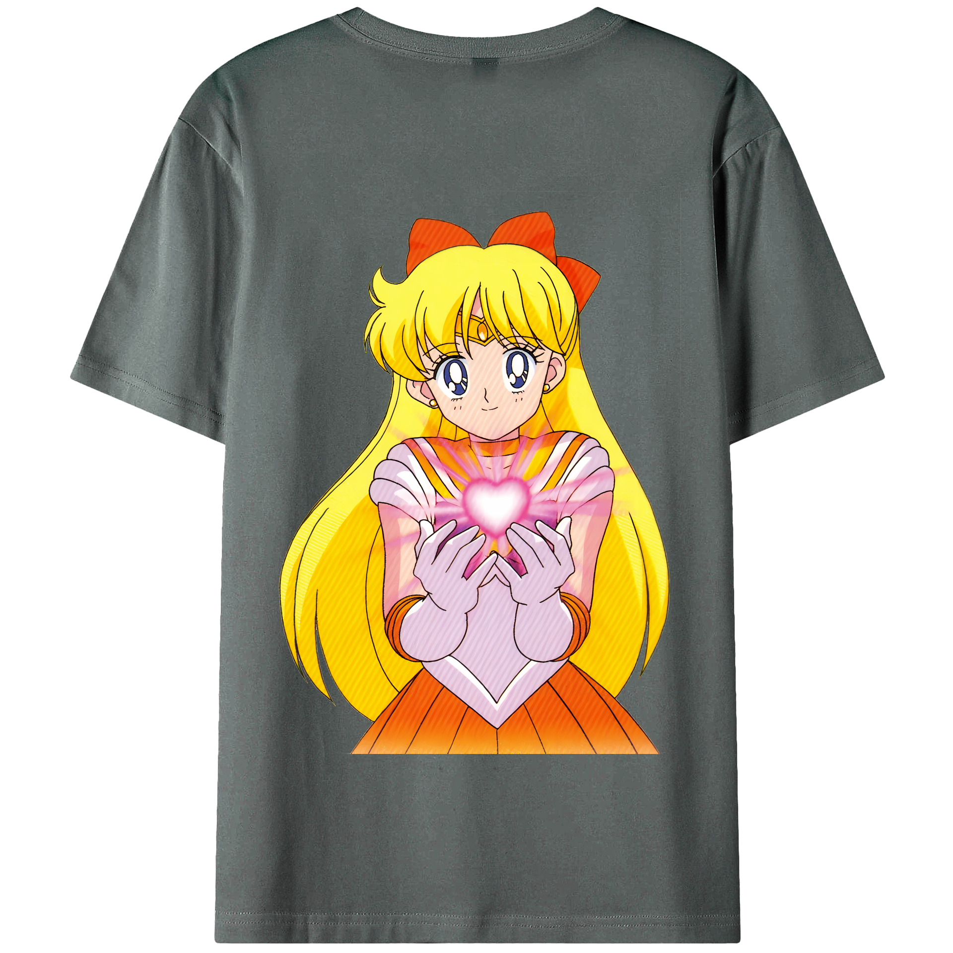 （画像用） 美少女戦士セーラームーン 愛野 美奈子 あいの みなこ Sailor Moon Aino Minako 綿100％半袖Tシャツ（背面プリント）